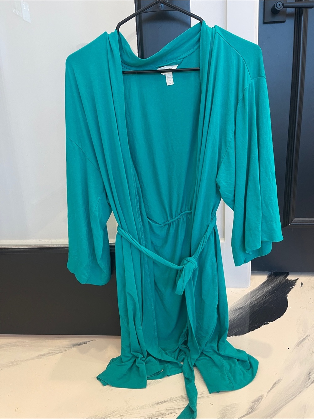 Soma Teal Open-Front Cardigan with Waist Tie